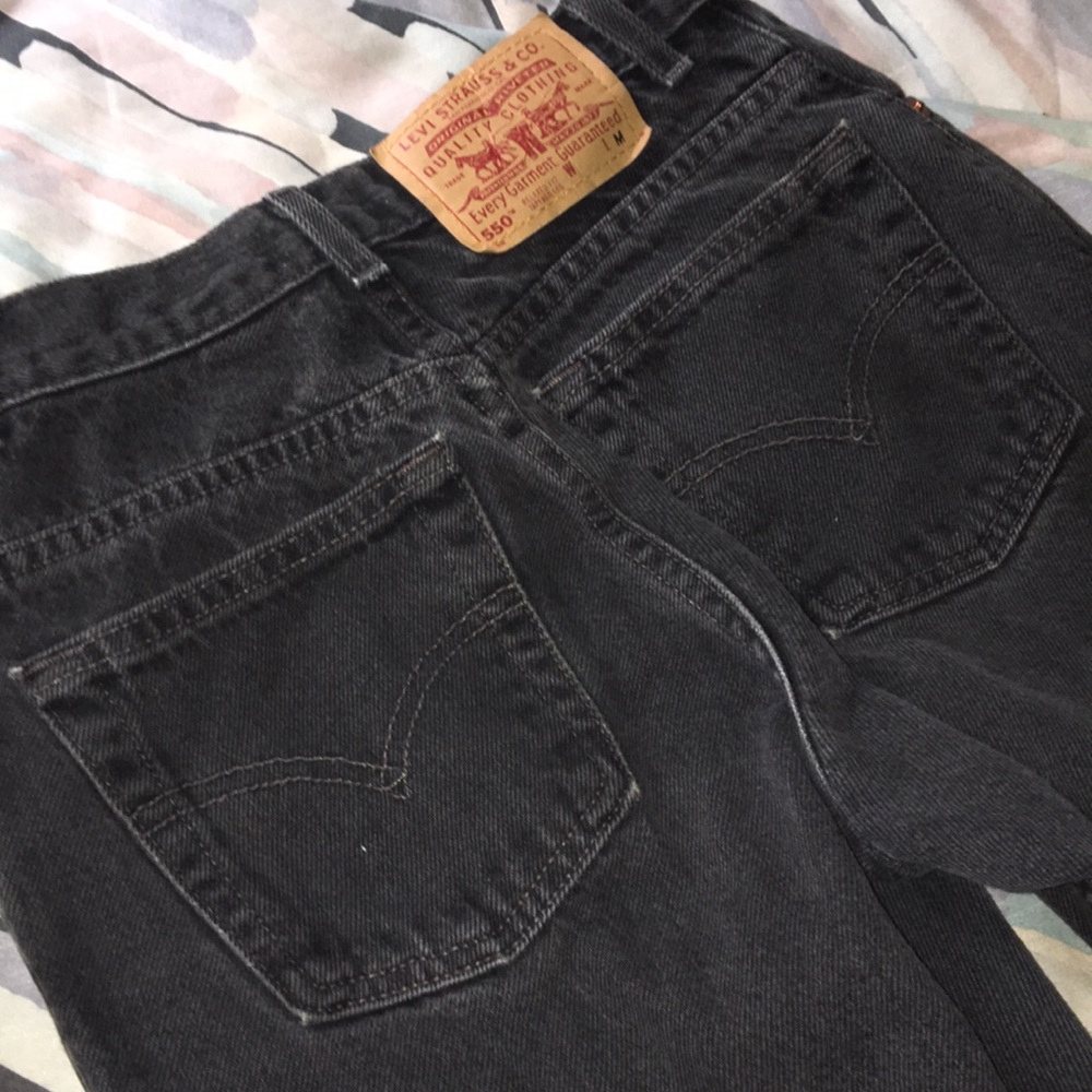 Levi 550 Relaxed Fit Tapered Black Jeans
